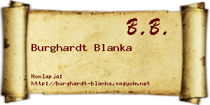 Burghardt Blanka névjegykártya